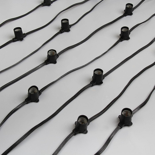													Белт-лайт кабель шаг 20 см 2-жильный каучук черный уличный (IP65) E27 25 м 7859941-25 фото 2