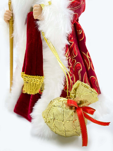 													Дед Мороз музыкальный, танцующий 40 см бордовый Р-5085 фото 4