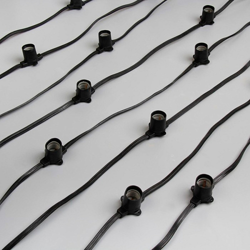 													Белт-лайт кабель шаг 20 см 2-жильный каучук черный уличный (IP65) E27 50 м 7859941-50 фото 6