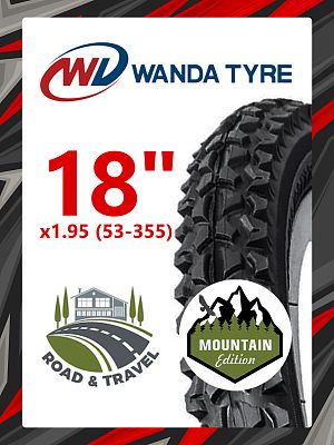 Велопокрышка Wanda 18"x1.95 (53-355) P1001  черный RTRR18WND002