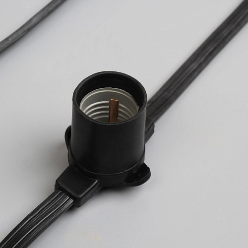 													Белт-лайт кабель шаг 20 см 2-жильный каучук черный уличный (IP65) E27 1 м 7859941-1 фото 7