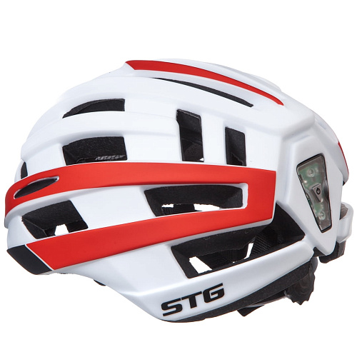 													Шлем STG HB3-8-B с встр. фонарем (inmold) S бело-красный Х103259 фото 3