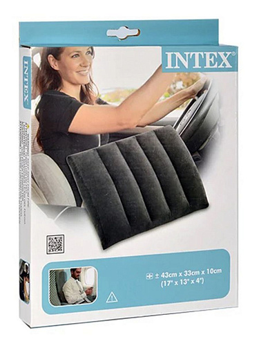 													Подушка надувная INTEX  43x33x10 см. серый 68679 фото 2