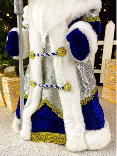 													Дед Мороз музыкальный, танцующий 45 см бело-синий Р-5326 фото 4
