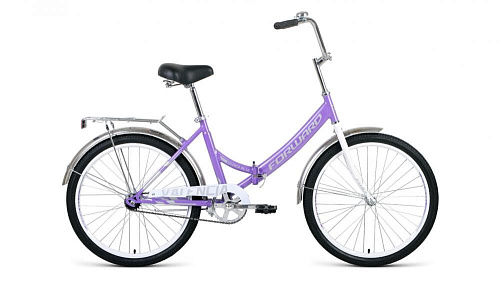 													Велосипед городской складной FORWARD Valencia 1.0 24" 16" фиолетовый/серый  2020