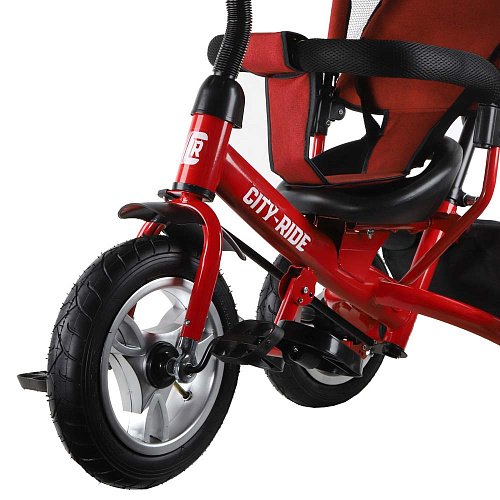 													Детский трехколесный велосипед с ручкой City-Ride CR-B3-05RD красный (437) фото 2