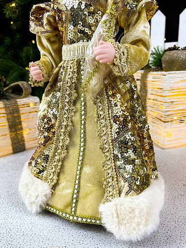 													Снегурочка музыкальная, танцующая 40 см золото Р-5323 фото 4