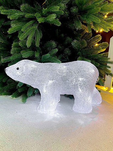 													Светодиодная фигура Медведь белый 25 см см акрил Р-472 фото 2