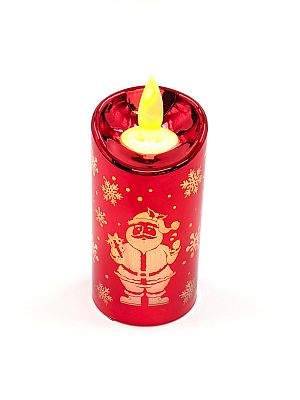 Новогодняя свеча 9x4.9 см пластик красная К130-904r
