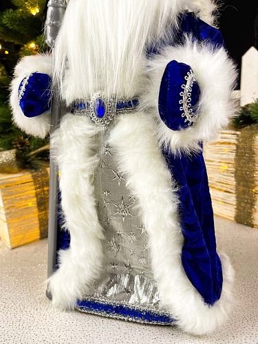 													Дед Мороз музыкальный, танцующий 45 см синий Р-1104 фото 4