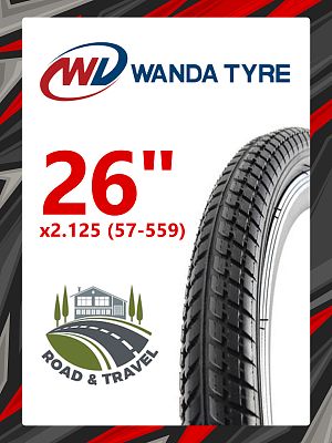 Велопокрышка Wanda 26"x2.125 (57-559) P1136 (BL-775)  черный 26WD1136-2/Х103333
