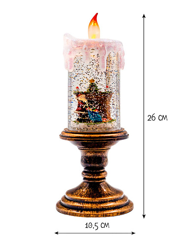 													Новогодний фонарик свеча Дед Мороз 24 см К130-598 фото 3