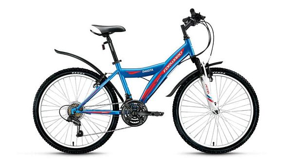 Велосипед горный FORWARD Dakota 24 2.0 24" 15" 18 ск. синий глянцевый FORWARD Dakota 24 2.0 15" сини