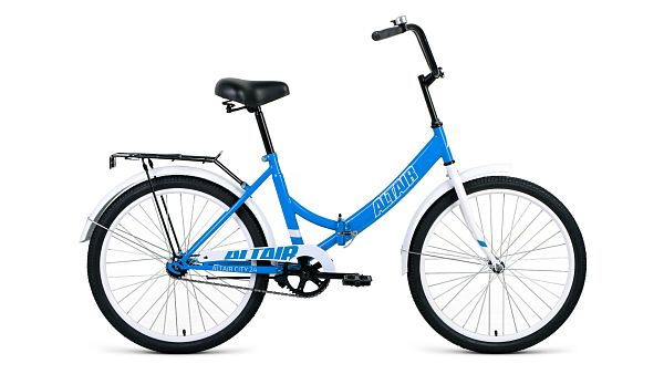Велосипед городской складной ALTAIR City 24" 16" 1 ск. голубой/белый RBKT1YF41004 2021 г.