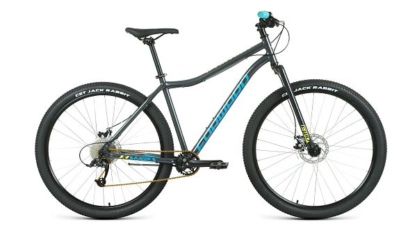 Велосипед горный FORWARD SPORTING 29 X D 29" 17" 9 ск. темно-серый/зеленый RBK22FW29968 2022 г.