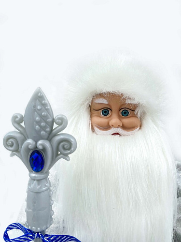 													Дед Мороз музыкальный, танцующий 45 см серый, синий Р-5083 фото 5