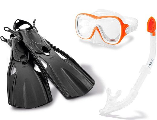 Набор для подводного плавания INTEX Wave Rider Sports Set черный 38-40  55658
