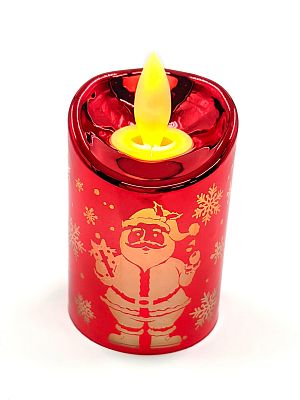 Новогодняя свеча 7x4.9 см пластик красный К130-903r
