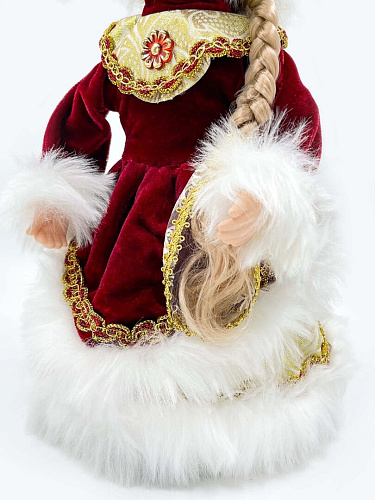 													Снегурочка музыкальная, танцующая 30 см бордовый, золотой Р-5086 фото 6