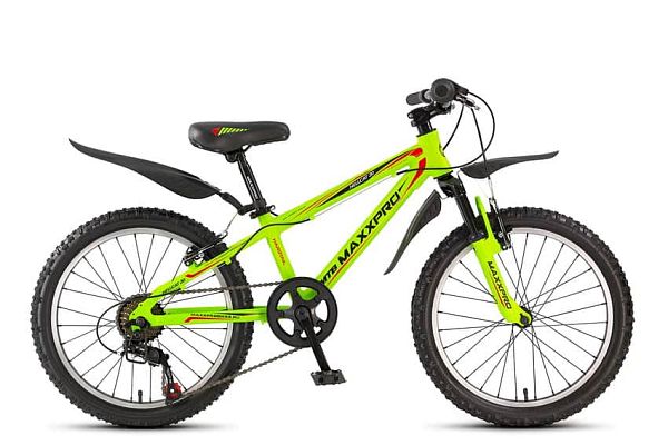 Велосипед горный MAXXPRO HELLCAT 20" 10" 7 ск. салатово-оранжево-черный Y104-H36117 