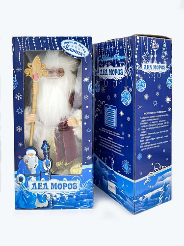 													Дед Мороз музыкальный, танцующий 40 см бордовый Р-5085 фото 2