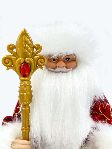													Дед Мороз музыкальный, танцующий 40 см бордовый Р-5085 фото 5
