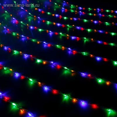 Светодиодный занавес умный дождь 784 LED (56 LED в каждой струне, 14 струн) LED 2х3 м МИКС 2018935