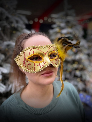 													Карнавальная маска  см золото PL2020G фото 4