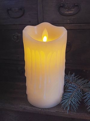 Имитация свечи 14,9х7,5 см см воск, пластик белый теплый 9817810