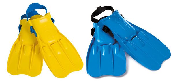 Ласты для плавания INTEX Medium Swim Fins синий/желтый 41-45  55932
