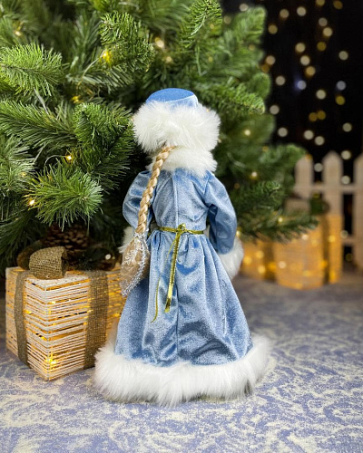 													Снегурочка музыкальная, танцующая 40 см голубой, золотой Р-5096 фото 2