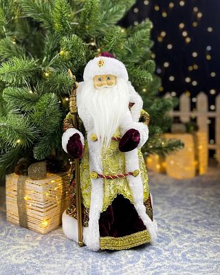 Дед Мороз музыкальный, танцующий 45 см бордовый, золотой Р-5079