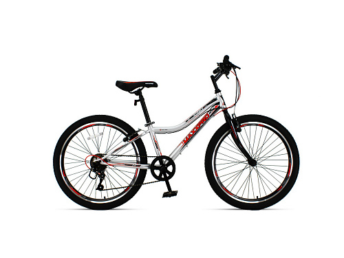 													Велосипед горный MAXXPRO STEELY 24 LITE 24" 12" 6 ск. серо-красный N2400-2 2021