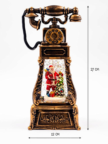 													Новогодний фонарик музыкальный Телефон Дед Мороз у елочки 27 см Р-5166-B/YJ-2261A фото 4