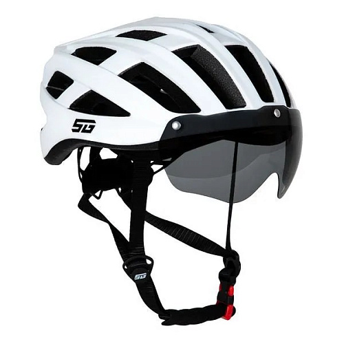 													Шлем с фонарем и визором STG TS-33 L (58-61) см белый Х112446 фото 2