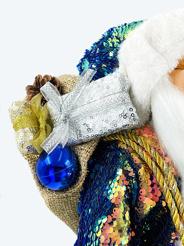 													Дед Мороз  60 см синий, золотой 212419Х фото 4