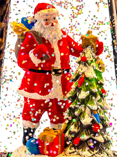 													Новогодний фонарик музыкальный Телефон Дед Мороз у елочки 27 см Р-5166-B/YJ-2261A фото 5