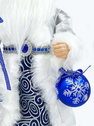 													Дед Мороз музыкальный, танцующий 45 см серый, синий Р-5083 фото 4
