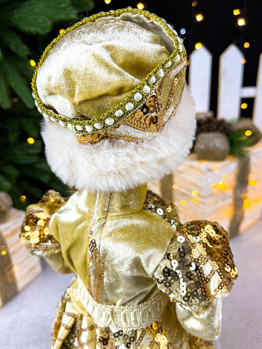 													Снегурочка музыкальная, танцующая 40 см золото Р-5323 фото 5