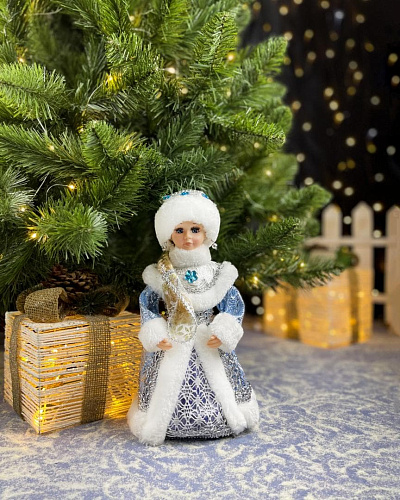 													Снегурочка музыкальная, танцующая 30 см голубой, серебристый Р-5093 фото 2