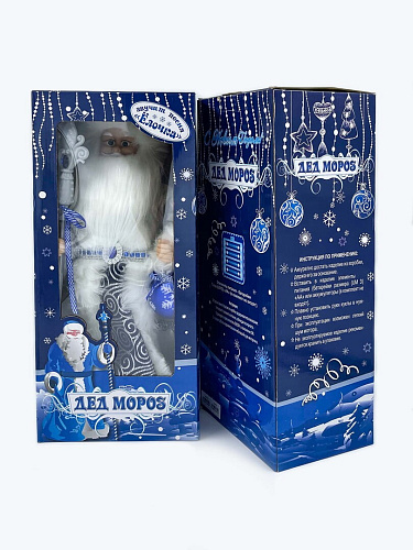 													Дед Мороз музыкальный, танцующий 45 см серый, синий Р-5083 фото 2