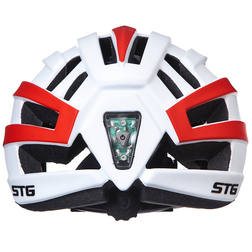 													Шлем STG HB3-8-B с встр. фонарем (inmold) S бело-красный Х103259 фото 2