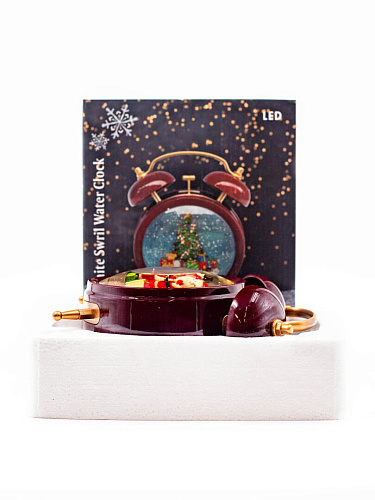 													Новогодний фонарик музыкальный Часы с Дедом Морозом 18 см 9920048 фото 5