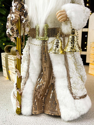 													Дед Мороз музыкальный, танцующий 45 см бело-розовый Р-5317 фото 4