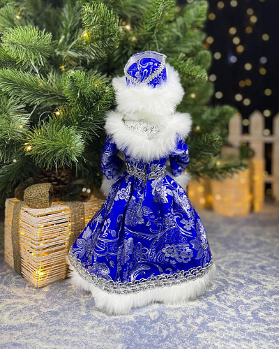 													Снегурочка музыкальная, танцующая 40 см синий Р-5088 фото 2