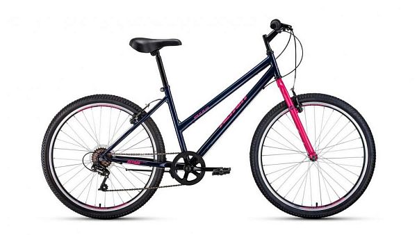 Велосипед горный ALTAIR MTB HT 26 low 26" 17" 6 ск. темно-синий/розовый RBKT1M166006 2021