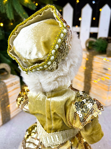 													Снегурочка музыкальная, танцующая 30 см бежево-золотая Р-5322 фото 5