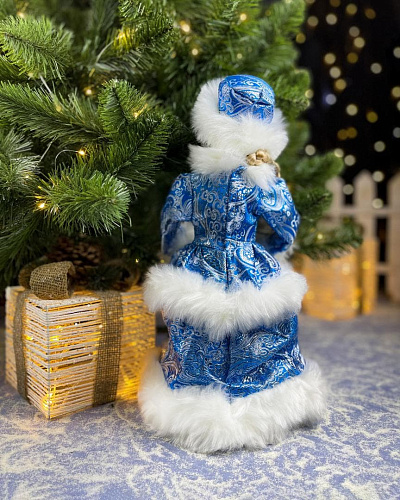 													Снегурочка музыкальная, танцующая 40 см голубой Р-5082 фото 2