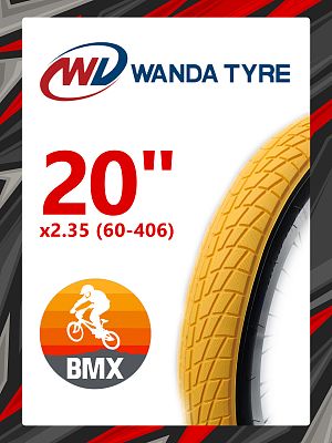 Велопокрышка Wanda 20"x2.35 (60-406) P-1023 BMX  песочный/черный P-1023WDSandBlack