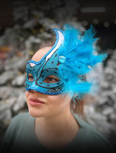													Карнавальная маска  см синяя PL1064Blue фото 2